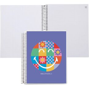 Erin Condren 7x9 Smileyworld Icon Dooral Notebook ، Dot Grid Layout مع 80 LB. ورقة ، غلاف كلاسيكي من ورقة ، دفتر الشبكة ، دفتر الشبكة ، ملف البلاتين