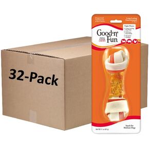 Good'n'fun 82226 32 Count Triple Flavor Phects Medium Bone ، 6 "