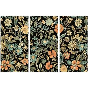 Vintage Floral Rub on Transfers 3 Sheet Sunflower Rub on Transfer for Furniture and Craft 11.8 x 5.9 Inch Vintage Plant Furniture Rub on Transfers Sticker Decals for Wood Door DIY Craft
