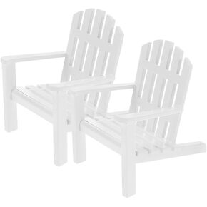 2pcs كرسي مصغرة من الخشب الطبيعي كعكة الزفاف Topper Topper Mini Doll Furniture Dollhouse Top Decoration Beach