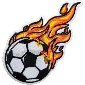 3.5" Embroidered Soccer Ball Iron On Patch | Decorative Sports Ball Applique Iron On/Sew On Patches for Clothing, Hats, Clothes, Backpacks, Holes, Jackets, Boys