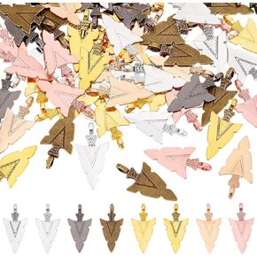 Ph Pandahall 80pcs 8 Colors Arrow Charms ، Hand Arrowhead Charms Arrowhead Presants Western Jewelry Charms Vintage Arrow Pendants for أقراط أساور القلادة DIY المصنعة المجوهرات الأصلية صنع المجوهرات الأصلية