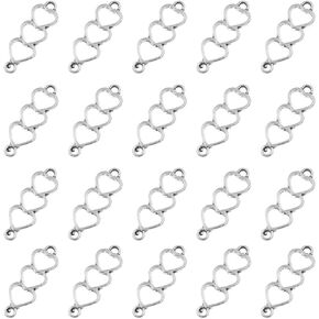 Acxico 20pcs الحب سحر على شكل قلب موصل قلادة DIY قلوب الموصل قلادة حرفة سوار