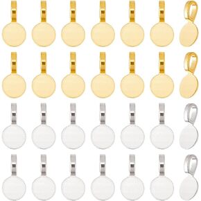 DICOSMETIC Small Pendant Bails Alloy Jewelry for Pendants Flat Round Earring Charms Crafts Making Supplies
