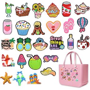 سحر YMO لحقيبة BOGG ، سحر سحر BOGG BAGG Summer BOGG متوافق مع مجرد ديكورات مطاطية لطيفة ، لطيفة للنساء (أيام الشاطئ)
