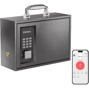 WeHere Portable Safe Box with Keypad Lock, Small Safe Deposit Box for Home Storage Fireproof Waterproof Documents Bag, Money, Medicine, Batteries, 0.3 Cubic Feet, 12.6x8.6x4.7 In