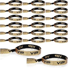 20 Pcs Vip Wristbands, Cloth Wristbands Gold Wristbands Event Bracelets, Gymnastics Wristbands Admission Wristbands for Concert Wedding Fairs Club Entrance Festivals Supplies Wrist