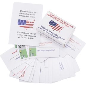 US Citizenship Test Flashcards Set 2025, Civics Test Flash Cards American Government Assessment Preparation with 100 Civics Questions & Answers for Naturalization Exam