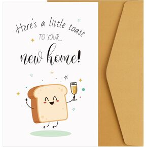 New Home Card, Creative Housewarming Greeting Card with Envelope Funny Paper New Apartment Card Cheers to Your New House New Home Card Congratulations (Style 2)