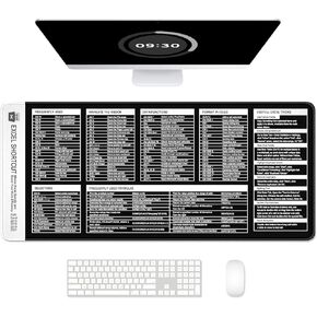 لوحة الماوس الاختصار Auhoahsil Excel ، وسادة مكتب غش Excel كبيرة ، XL موسعة كمبيوتر موسى ، ومكتب مكتب حصيرة للكمبيوتر المحمول ولوحة المفاتيح ، والمطاط غير القابل للانزلاق ، وحواف مخيط ، 31.5 "x11.8" ، أسود