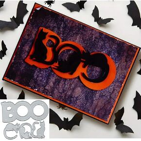 Happy Halloween Cat Boo Metal Die Cuts,Sunflower Flower Leaf Cutting Dies Cut Stencils DIY Scrapbooking Decorative Embossing Paper Scrapbooking Card Making