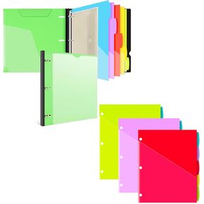 BINDER GREEN TELESCOPING BINDER + 15 PCS 5-TAB 2 POCKETS BINDER DISIDERS