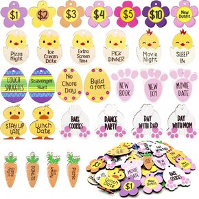30pcs عيد الفصح رموز رموز عيد الفصح بيض عيد الفصح الحشو بيض الخشب رموز مكافأة عيد الفصح مع 30 أقوال مختلفة محفورة 8 تصميمات ملونة مختلفة لصالح حفل ​​عيد الفصح