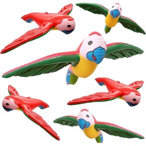 6 Pieces Inflatable Flying Parrot Inflatable Parrot Decorations for Tropical Party Gift Luau Decoration