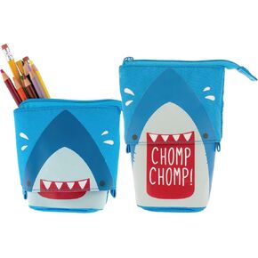 Stephen Joseph ، Pop up Pency Pouch ، علبة قلم رصاص دائمة ، حالة ثابتة في المدرسة متعددة الأغراض ، تصميمات لطيفة ملونة مع مساحة كبيرة للأقلام والأقلام ، القرش