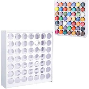 Han Sheng 49 Hole Craft Paint Storage Organizer - مربع منظم الطلاء القابل للإزالة - 2oz منظم الزجاجة