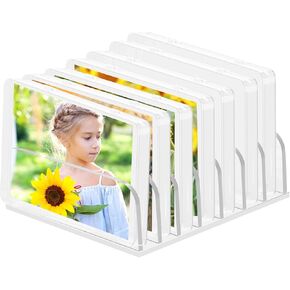 7 PCS Transparent 4" x 6" Photo Cases with Plastic Storage Holder, Plastic Storage Container Box for Pictures, Photo Keep Organizer Boxes