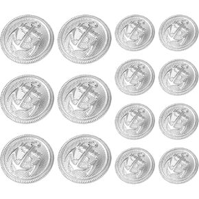 أزرار السترة المعدنية 14pcs أزرار النحاس الفضية 23 مم 23 مم لبدلة سترة موحدة للرجال بدلات الرجال