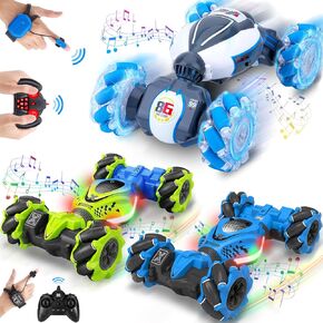 RC Cars Getture Sensing Stunt Car 360 ° تدوير 4WD على الطرق الوعرة على الطرق الوعرة مع موسيقى الأضواء ، وأفضل هدايا عيد ميلاد للأطفال 6 7 8 9 10 11 12 13 ألعاب الفتيات الفتيات