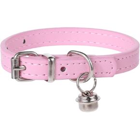 Dog Collars for Small Dogs Collars Chihuahua Puppy Collar Adjustable Pink Dog Collar with Bell Bling Kitten Collar for XXS Xs Small Medium Female Girl Dogs Pet Cat, 3/8 Inch Width