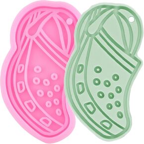 Flip Flop Silicone Keychain Mold Slipper Silicone Mold Shoes Epoxy Resin Mold for DIY Jewelry Making Pendant Necklace Decoration Craft