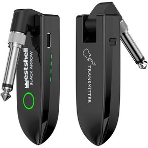 Wireless Guitar System, Digital Wireless System Wireless Guitar Transmitter Receiver Support Multi Channels Rechargeable Long Battery Life for Guitar Bass Electric Instruments (Black)