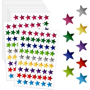 1620 PCS Star Starers 30 Sheets Foil Star Starers للأطفال مكافأة الرسم البياني 9 ألوان ملصقات ثلاثية الأبعاد ملصقات بريق صغيرة لديكورات دراسية منزلية ديي.