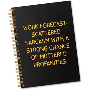 Work Forecast 160 Blank Pages Spiral Notebook, Funny Sarcastic Office Gifts for Coworker Colleague, Going Away Farewell Gifts for Employer Work Friend Teacher Boss Leader