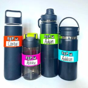 4 Band Pack Multi-Color Personalize & Label Drinks: Wrap Around Water Bottles, Reusable Bottles & Cups, Drinking Glasses, Beer, Cocktails