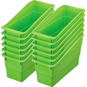 Really Good Stuff - 666010GRN Durable Magazine,Book,Folder and File Holders-Ideal for Narrow or Vertical Storage Needs-Instantly Color Code Your Classroom-Choose from 22 Colors(Single Color Set of 12)