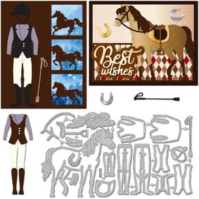GLOBLELAND Horse Clothing Cutting Dies for DIY Scrapbooking Metal Horse Cut Dies Clothes Set Die Cuts for Card Making Embossing Photo Album Craft Decor