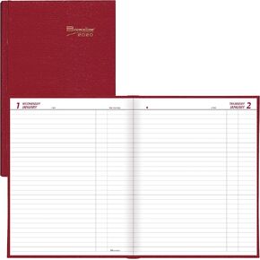 Brownline® 2025 Traditional Daily Planner, Untimed Journal, 12 Months, January to December, Perfect Binding, 10" x 7.875", Bright Red (C550.RED-25) in Kuwait