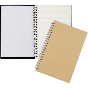 وحكم 2 -Pack College Retback Cover Notebooks - Memo Notepad للطلاب والمكاتب والمذكرات التجارية ، 120 صفحة (60 ورقة) ، 7.48 × 5.11 بوصة - متوفرة بأغطية سوداء وبنية