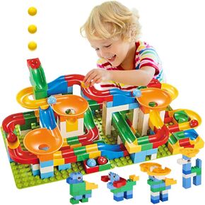 ألعاب التعلم STEM ، 176 PCS Marble يدير للأطفال 4-8 ، Marble Run Building Track Classic Marble Track for Boys Girls Toddler Age 3،4،5،6،7،8+