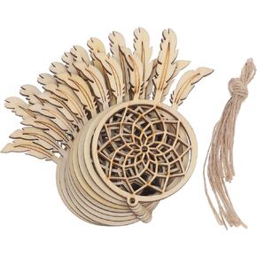 Garneck 20 PCS Mini Dream Catcher Small Dream Casher Wood Craft Diy Dream Catcher Kit للأطفال