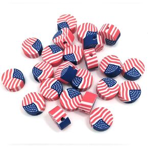 Round Flag Beads 300pcs Round Clay British Flag Beads Beads Massion Jewelry Beads (02)