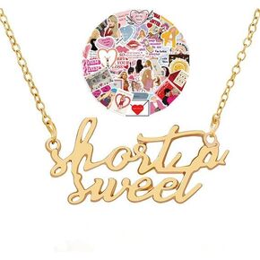 100pcs Sabrina Carpenter Stickers with Necklace Inspired by Short and Sweet for Birthday Gift Party Decoration Favors Supplies