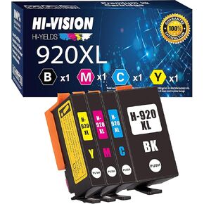 HI-Vision Compatible Ink Cartridge Replacement for OfficeJet 6000 6500 6500A 7000 E809a 7500A Printers (BK+ C+ M+ Y) 4 Pack