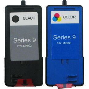 Refilled Dell Series 9 MK992 MK993 High Yield Ink Cartridge Replacement for Dell Photo 926 V305 V305w Printers (1 Black 1 Color)