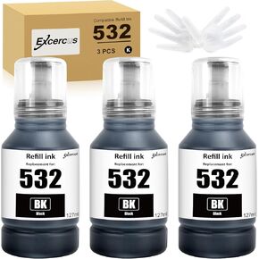 542 زجاجة إعادة ملء الحبر لـ Epson T542 Ink متوافق مع Epson 16600 ET-5800 ET-5850 ET-5880 ET-16650 ST-C8000 St-C8090 (1Black ، 1cyan ، 1Magenta ، 1-ell)