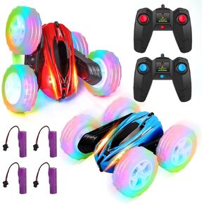 Remote Control Car - Double Sided 360° Flips RC Stunt Car with Wheel Lights and Headlights - 4WD 2.4GHz Stunt Car for Kids - Xmas Toy Cars Gift for Boys and Girls - Suitable for Ages 6-14