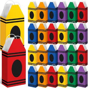 Yeyeplum 24 PCS التخرج أكياس الهدايا Crayon Calcs مع مقبض التخرج حفلات العودة إلى المدرسة Goodie Bag لعيد ميلاد المعلم