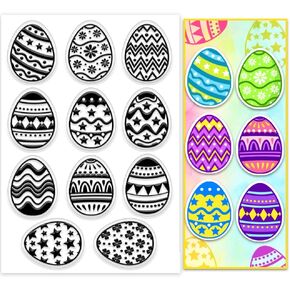 PH Pandahall Easter Eggs ختم صافي للاصطدامات ، طوابع مطاطية للسيليكون Cartoon Cartoon Eggs.
