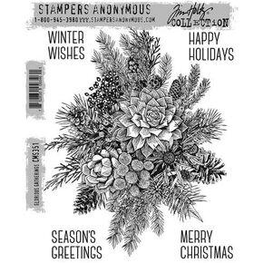 Tim Holtz Cling Stamps 7 "x8.5"-تجمعات غارقة مع الشبكة