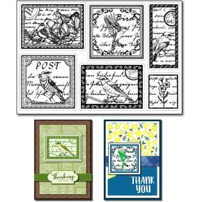 Arbuya Vintage Style Bird Text Clear Stamps for Journaling Emotional Text Transparent Stamps Travel Style Bird Silicone Clear Stamp Seals for Scrapbooking DIY Envelope Decorative Cards Making