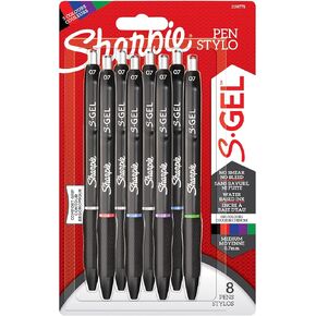 Sharpie S-Gel | Gel Pens | Medium Point (0.7mm) | Assorted Ink Colours | 8 Count