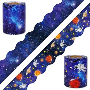 65.6 قدمًا من نشرة الفضاء الخارجي ، رواد فضاء الحدود ، STARRY SKY DIE CUT TRIM Forder Ford