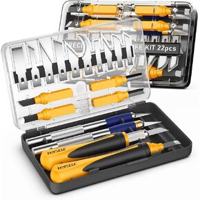 DIYSELF 16-Piece Craft Knife Set, Exacto Knife Set, 3-Piece Hobby Knife with 10-Piece Exacto Knife Blades, Precision Art Knife for Pumpkin Carving, Modeling, Exactly Knife, Pumpkin Carving Tools