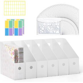 Hukado 6pcs Scrapbook Storage و 30 قطعة 7 × 5 بوصات ختم وموت كيس تخزين البلاستيك
