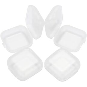 20 pcs mini clear blastic box plug plug jode case square case craft project storage storage container small earring arring starizer box